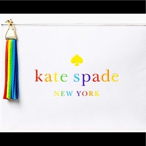 🌈NWT Kate Spade 💯% Pebbled Leather Rainbow Pouch